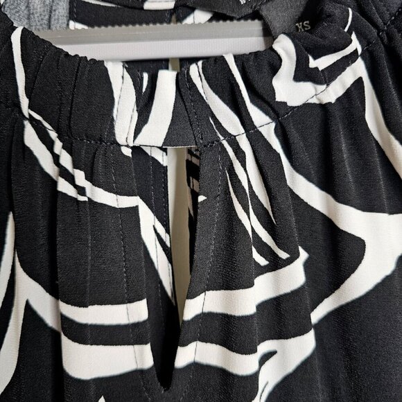 WHITE HOUSE BLACK MARKET Summer Dress BLACK WHITE size XS Sleeveless Art To Wear - Picture 4 of 7